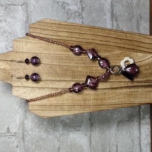 Safari Murano Art Glass Necklace/Earrings